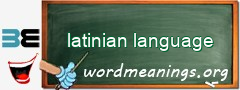 WordMeaning blackboard for latinian language